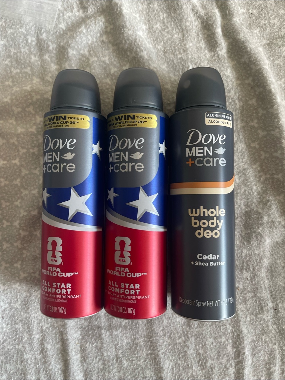 Men+Care Cedar Whole Body Deo & All Star Comfort Antiperspirant Spray - Blue/Red